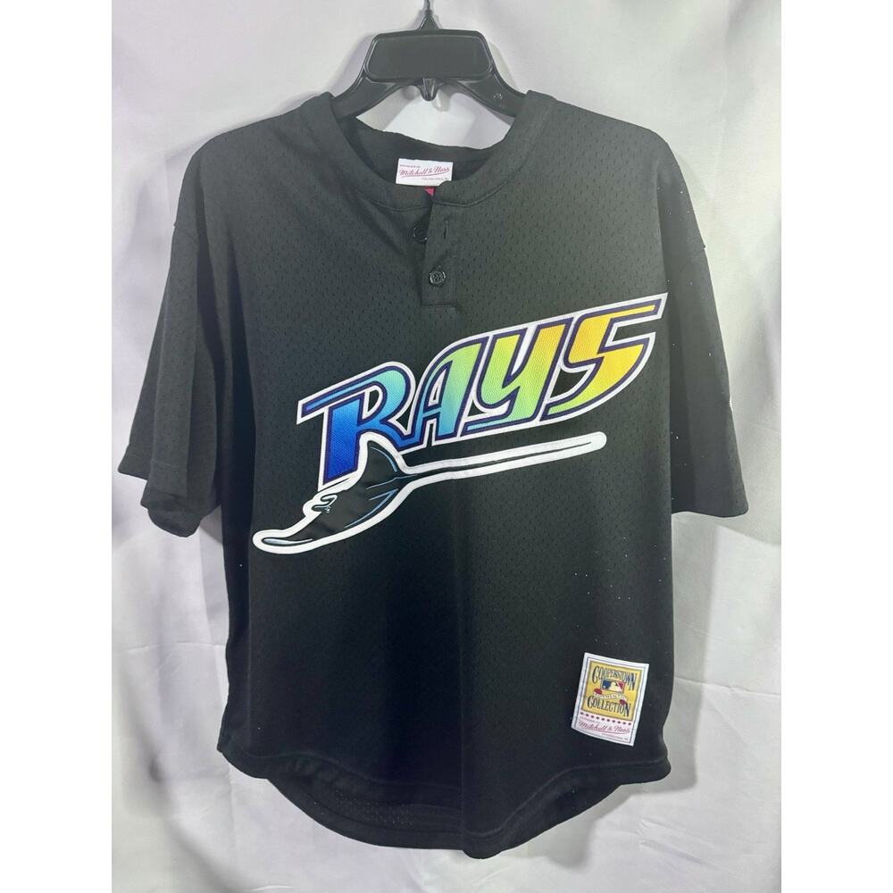 1998 Devil Rays Wade Boggs Jersey Mitchell & Ness BP Throwback, Mens L